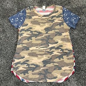 Camo/American flag top